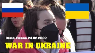 KONFLIKT Ukraine - Russland | Emotionale DEMO in Wien  | 24.02.2022