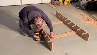 DIY snowboard rack for 8 boards