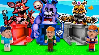 NÃO ENTRE NO TÚNEL ERRADO DOS ANIMATRONICS NO MINECRAFT!! (FIVE NIGHTS AT FREDDY'S)