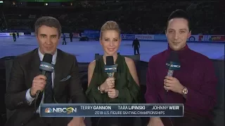 Johnny Weir, Tara Lipinski and Terry Gannon at U.S. Nats 2018