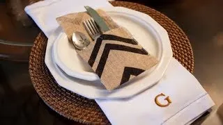 DIY Burlap Silverware Holders