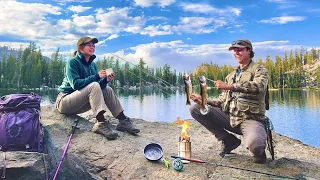 FISHING YOSEMITE!  Trout Catch, Cook, & Camp with My Wife! (REMOTE Backpacking and Fishing!)