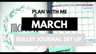 | Plan with me | March 2018 bullet journal setup tutorial