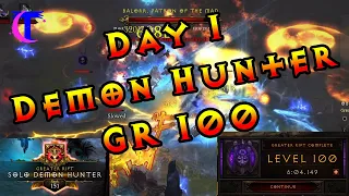 Diablo III Season 26 - Day 1 - Solo Demon Hunter GR 100