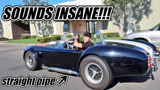 Making my AC Cobra 10x LOUDER!!! Straight Pipe Sounds INSANE!!!!