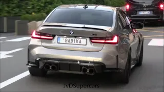 BMW M3 G80 Competition w/ Akrapovic Exhaust in Monaco - Revs & Loud Sounds!