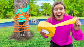 ULTIMATE 100 Layers Challenge (Testing Viral Duct Tape Pranks) MYSTERY NEIGHBOR CLUES REVEALED