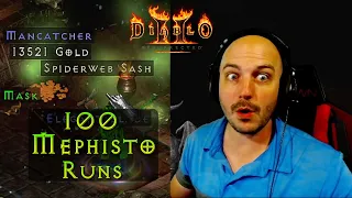 Diablo 2 Resurrected - Drop Highlights from 100 Mephisto Runs