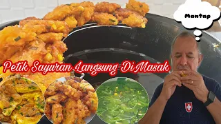 MASAK SAYUR BENING AlA WONG DESO || MEMBUAT DADAR JAGUNG (PETIK SAYUR LANGSUNG DIMASAK)