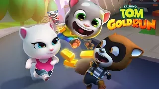 Talking Tom Gold Run ipad Gameplay - Talking Tom vs Talking Angela vs Raccoon Robber