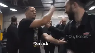 Nate Diaz Stockton slaps Happy Dad reporter for his tweets backstage at UFC 276 - WITH SUBTITLES