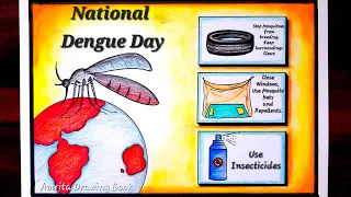 National Dengue Day Poster Drawing | Dengue Awareness Drawing | How to prevent Malaria Drawing easy