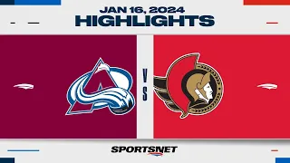 NHL Highlights | Avalanche vs. Senators - January 16, 2024