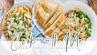 COOK WITH ME // CREAMY TOMATO CHICKEN PASTA // EASY WEEKNIGHT DINNER // CHARLOTTE GROVE FARMHOUSE