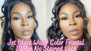 Jet Black Water Color Method No Stained Lace Ft Umme Hair