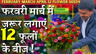 फरवरी - मार्च - अप्रैल में ज़रूर लगाएं 12 फूलों के बीज ! || March and April 12 Flower growing Seeds