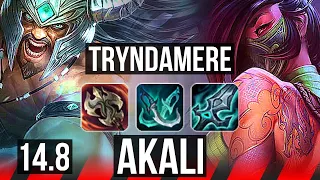 TRYNDAMERE vs AKALI (TOP) | 4k comeback | NA Master | 14.8