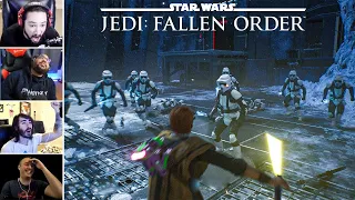 Streamers React to Star Wars Jedi: Fallen Order Funny Moments/Glitches Compilation (React)