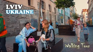 LVIV, UKRAINE, Don't miss - Golden Lviv: Easy Walk at Sunset [ 4k video walk ] Walking Tour 2023