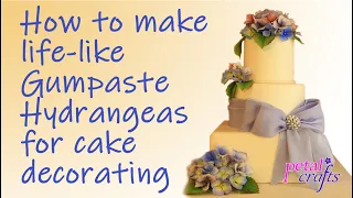 How to make Gum paste Hydrangea Flower for Cake Decorating