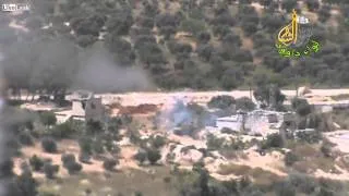 Syria  SLF RPG attack vs SAA T-72  / выстрел из РПГ по танку