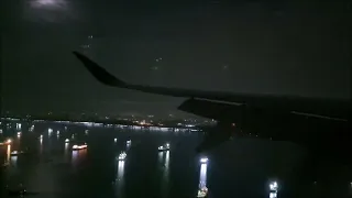 Stunning Night Approach Singapore Airlines Airbus A350-900  & Landing at Singapore Changi Airport