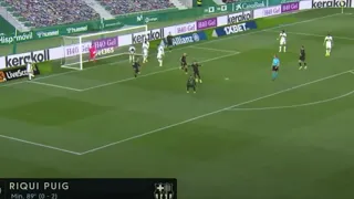 Riqui Puig's First Goal For Barca VS Elche