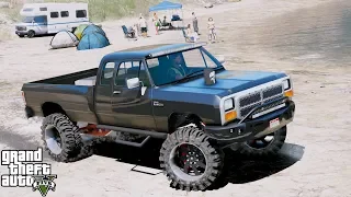 GTA 5 REAL LIFE MOD #58 - 1992 Dodge Ram 250 - Fishing Camp Site - Throw Back Thursday