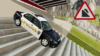 Cars vs Stairs car jump arena - BeamNG Drive