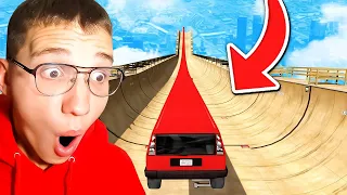 🔴 קפצתי מעל כל המפה של GTA V עם הרכבים *הכי ארוכים בעולם*?! (אתגר קופצים את המפה של GTA V!)