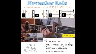 November Rain - Guns N' Roses guitar chords w/ lyrics & strumming tutorial