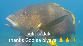 binuhos ko ang aking buong lakas at tibay ng loob mahuli lang ang malaking isda