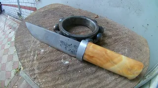 Кованый нож из подшипника  Knife from a bearing