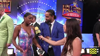 WWE Hall of Fame 2018 Interview with Naomi & Jimmy Uso | AfterBuzz TV Network Wrestling & Sports