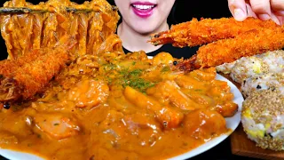 ASMR 납작당면 추가! 꾸덕꾸덕 두찜 로제찜닭 먹방! ft.왕새우튀김 주먹밥 리얼먹방 SPICY ROSE CHICKEN JJIMDAK FRIED SHRIMP EATING SHOW