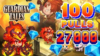 Guardian Tales Vishuvac Dragon Avatar and Volcanic Horn 27,000 Gem Lucky Summons - 100pulls 가디언테일즈