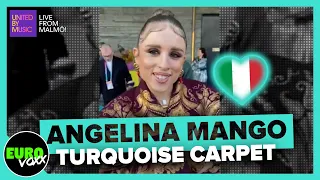 🇮🇹 ANGELINA MANGO - 'La noia' (TURQUOISE CARPET INTERVIEW) // Italy Eurovision 2024