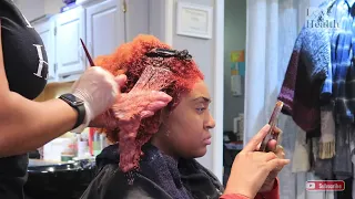 We had to fix her hair! Red Hair on Beautiful Natural Hair