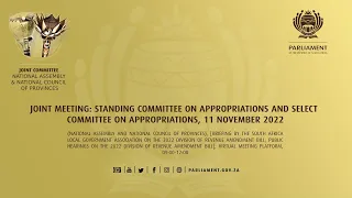 Joint Meeting: Standing Committee on Appropriations and Select Committee on Appropriations, 11 No…