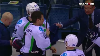 KHL 2017/2018 HC Slovan Bratislava vs. HC Jugra | Tomáš Hrnka vs. Pavel Valentenko