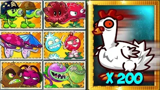 Pvz 2 Random 40 Best Pair Team Plants VS 200 Chicken Zombies - Who Will Win?