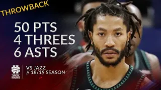 Derrick Rose 50 pts 4 threes 6 asts vs Jazz 18/19 season