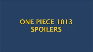 One Piece 1013 Spoilers