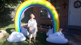 MeiGuiSha Inflatable Rainbow Yard Summer Sprinkler Toy, Over 6 Feet Long, Perfect for Summ