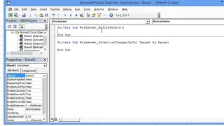 08 EVENTS Worksheet Events made Easy 088 BeforeDelete Event   for Worksheet Deletion