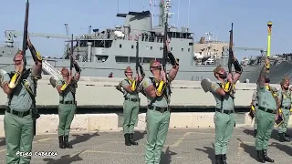 Desembarco y Desfile de La Legión Española en el puerto de Málaga. Semana Santa Málaga 2023