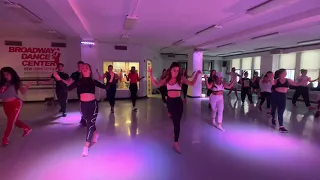 Ashle Dawson Commercial Latin class NYC BROADWAY Dance Center (front dancer-Alyssa Chriqui)