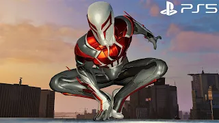 Spider-Man Remastered PS5 - 2099 White Suit Free Roam Gameplay (4K 60FPS Performance RT)