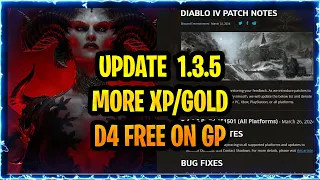 Diablo 4 New Update Patch 1.3.5 XP / Gold Boost (Ray Tracing, Diablo 4 Goes Free on Xbox Pass)