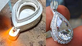 jewelry making, handmade silver pendant